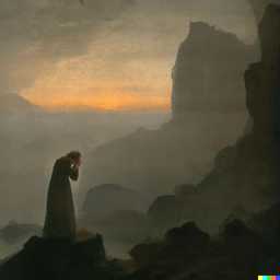 a representation of anxiety, painting by Caspar David Friedrich generated by DALL·E 2